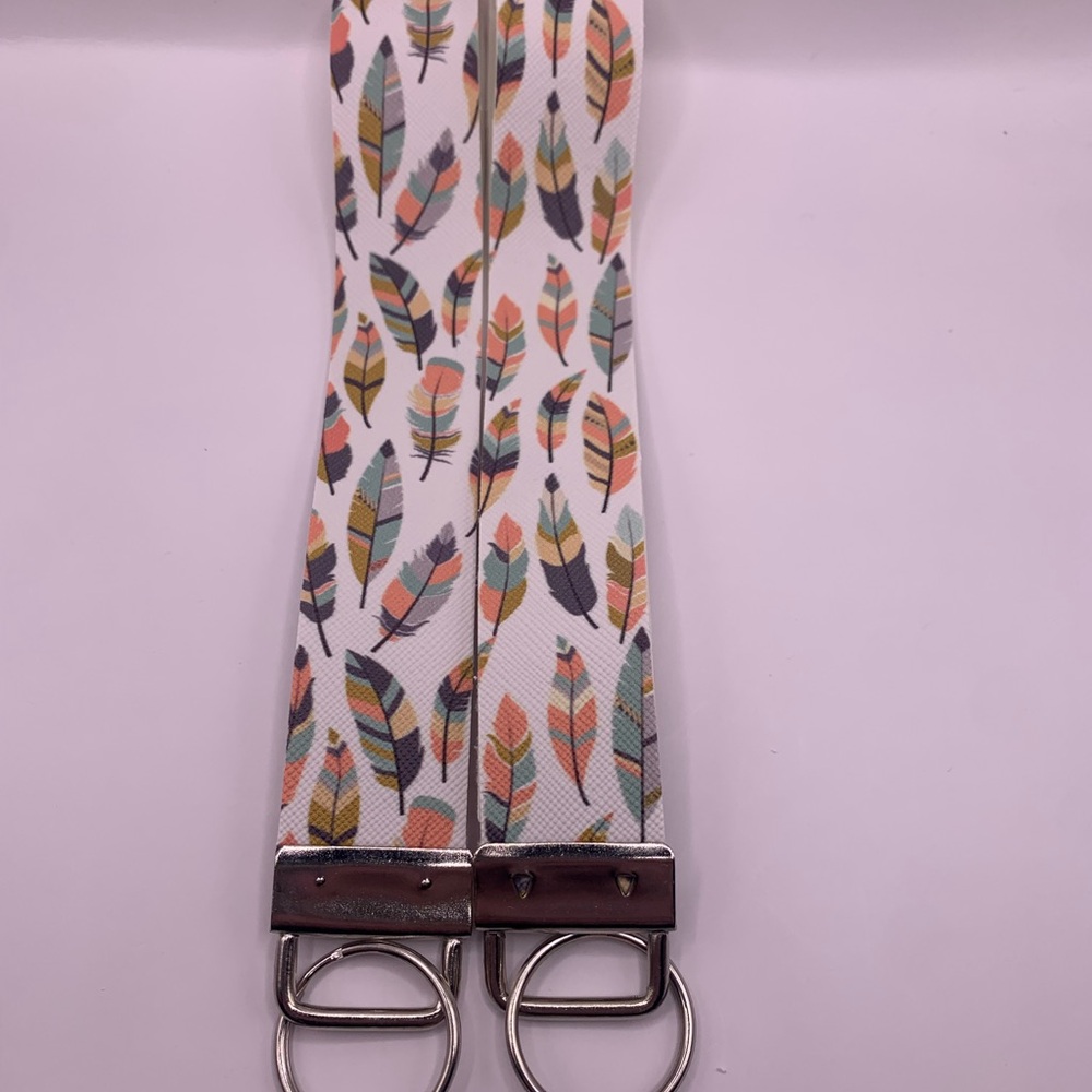 Colorful Feather Pattern Wristlet